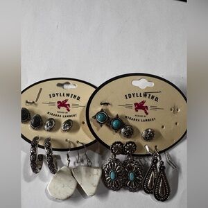 Idyllwind Silver and Turquoise Mixed Earring Set